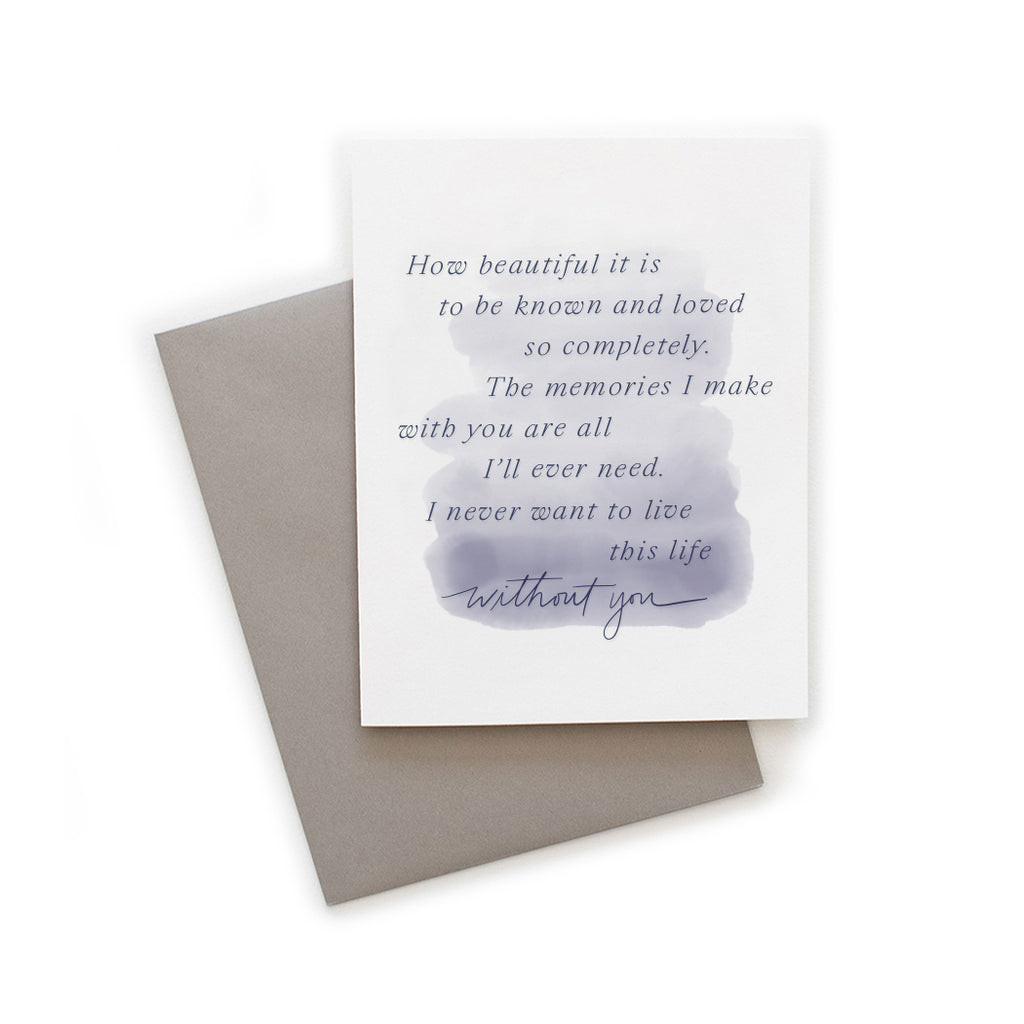 White card with gray muted background and gray text saying,