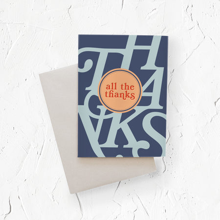 All the Thanks vintage style greeting card
