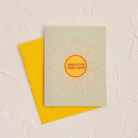 Brighter Skies Ahead vintage style encouragement greeting card