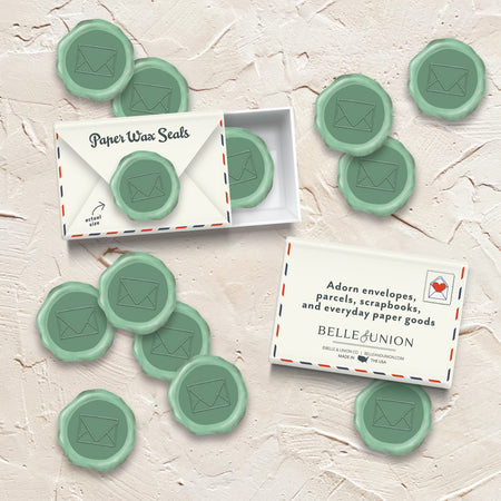 Mint Envelope Paper Wax Seal Stickers, Set of 12
