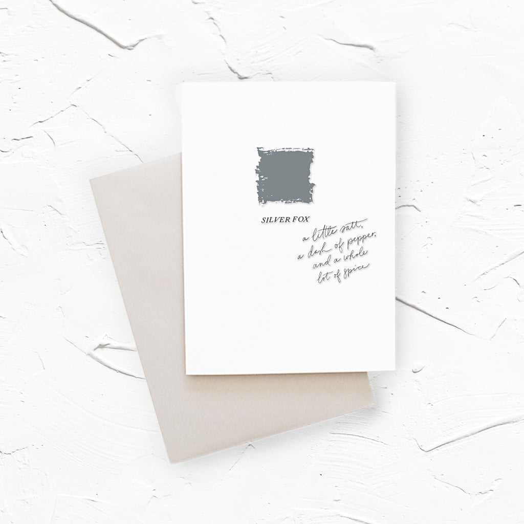 Silver Fox color card greeting card