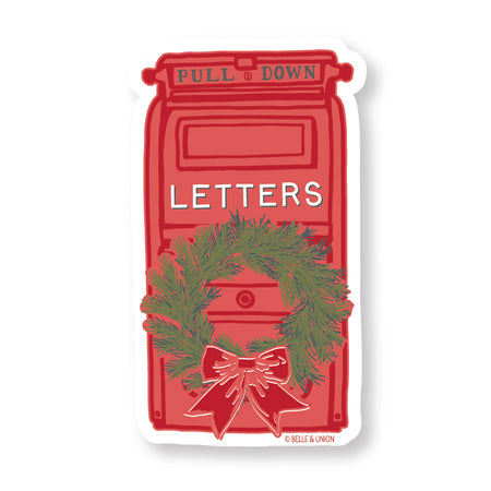 Christmas Mailbox with Wreath sticker