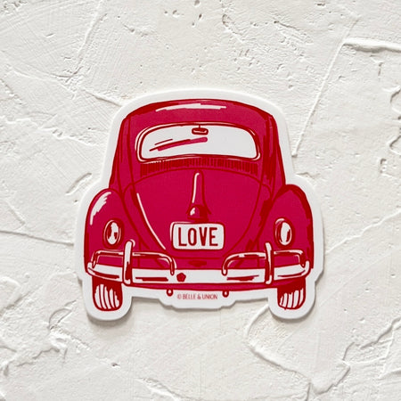 LOVE license plate VW Bug sticker