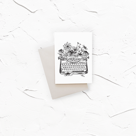 Flourish Floral Typewriter mini card